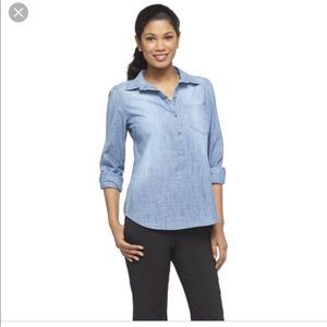 💥 NEW LISTING! Merona Chambray Pop Over Shirt